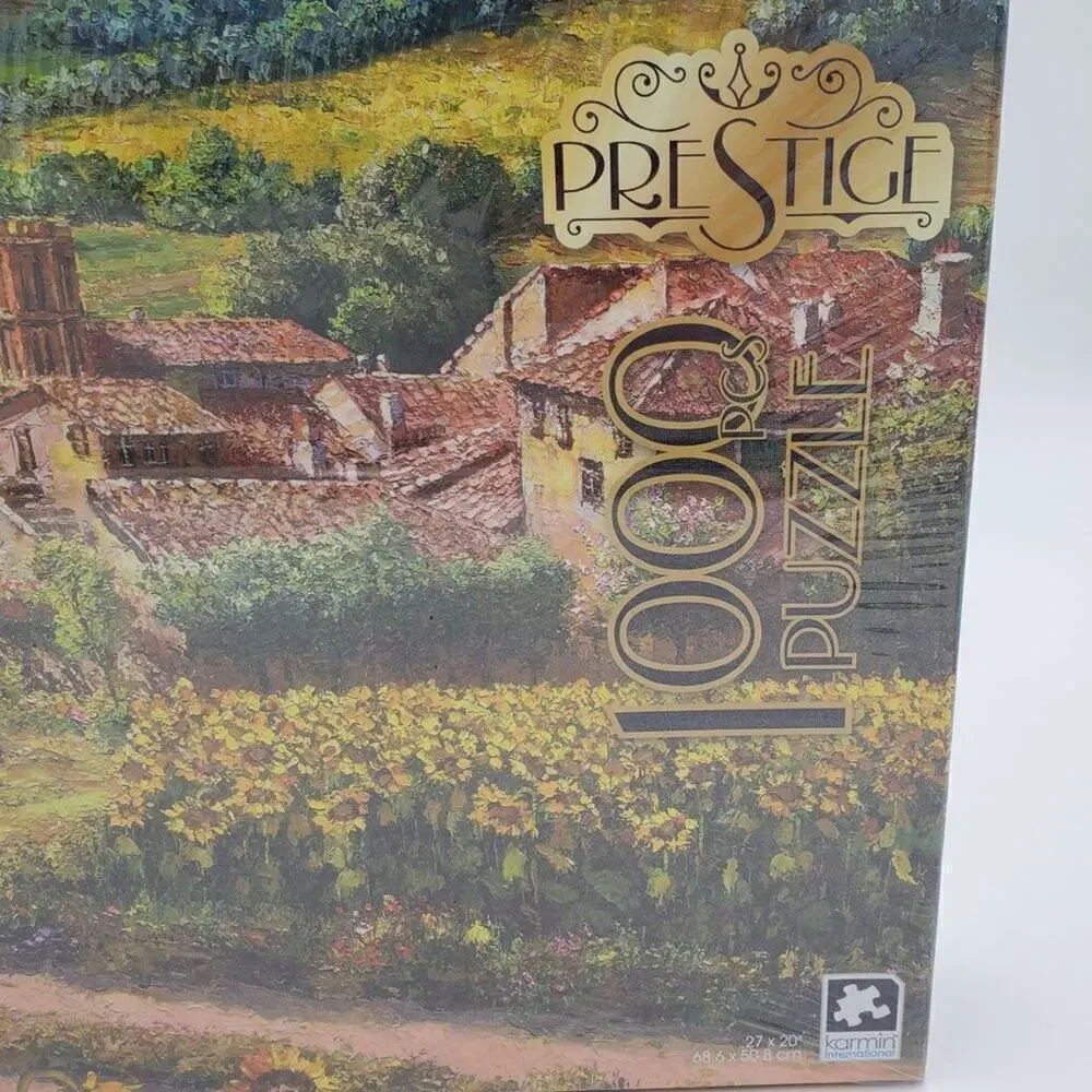 Sealed Karmin Prestige‎ 1000 Piece Puzzle Villa Sunflowers Field Nature Family